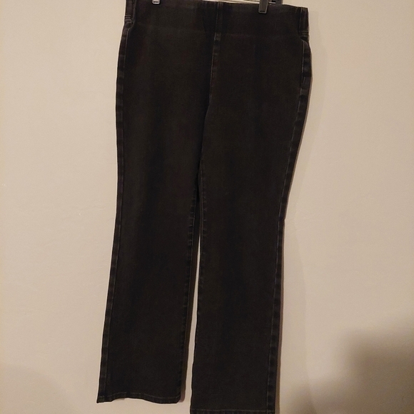 Soft Surroundings Black Pull On Pants Stretchy Waist Women Size M‎ P - Picture 1 of 12